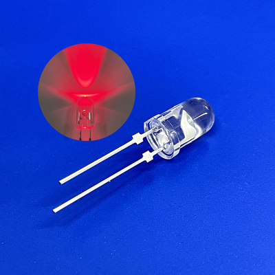 Lumière d'avertissement de la circulation Diode LED 5mm 45deg 625nm Rouge Couleur 12000mcd épingle courte avec bouchon