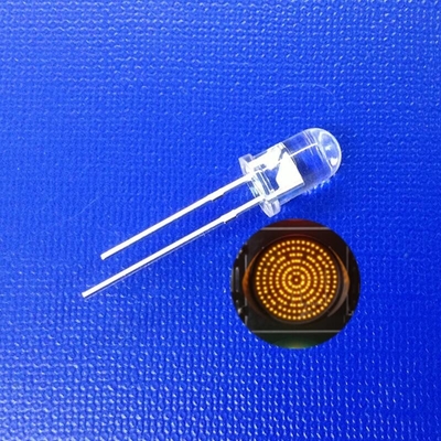 Série de feux de circulation LED inoxydable 5 mm Diode jaune ambre émise Couleur ronde Tête 590-595nm 14000mcd Pour le signal de marche
