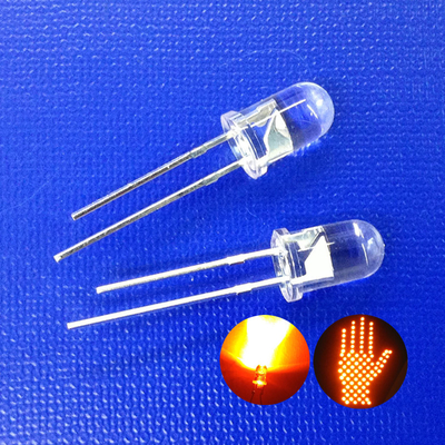 Série de feux de circulation couleur jaune super brillante 5 mm LED Diode 595nm 11000mcd 30 degrés pour clignoter la lumière jaune