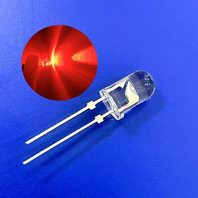 Lumière d'avertissement de la circulation Diode LED 5 mm Tête ronde 620nm 12000mcd broches courtes avec bouchon