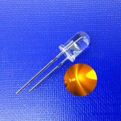 5mm LED Jaune Couleur 590nm 10000mcd Tête ronde transparente Pour le feu d'avertissement de la circulation