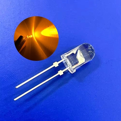 5 mm Ambre Couleur 590nm Super Brillant 12000mcd épingle courte avec bouchon pour le feu d'avertissement de la circulation