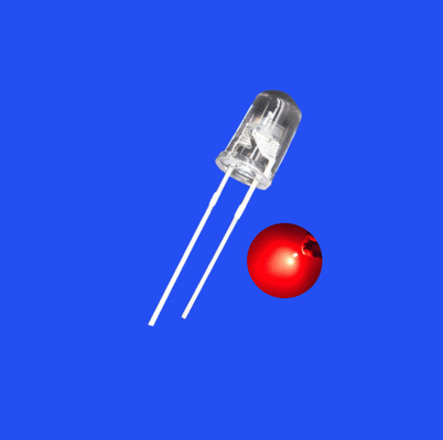 LED clignotant 5 mm 0,5 Hz 1/2 cycle de fonctionnement Couleur rouge 620nm 1500mcd Lentille claire Dip LED clignotante
