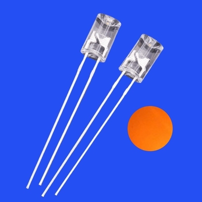 5mm 2Hz 1/6 Cycle de travail 12V Couleur orange clair 600nm 1200mcd 90deg Résistance intégrée sans bride LED concave clignotante
