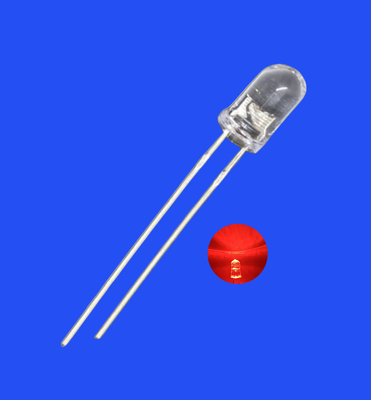 LED clignotant 5 mm 3,0 Hz 1/6 cycle de fonctionnement Rouge Couleur 620nm 1200mcd Ronde Lentille claire Dip LED clignotante