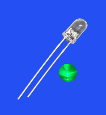 LED clignotante 5 mm 3,0 Hz 1/6 cycle de fonctionnement Couleur verte 520 nm 7000mcd Ronde Lentille claire Dip LED clignotante