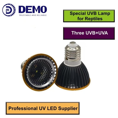 12V 3W UVB + UVA + Blanc UV Lampes LED projecteur pour les reptiles